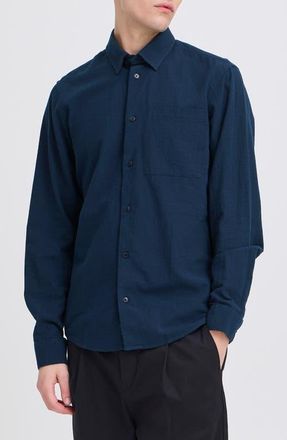 Casual Friday Regular Fit Cotton Button-Up Shirt in Navy Blazer at Nordstrom, Size X-Large