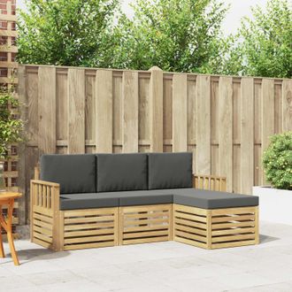 vidaXL Vidaxl Set Di Divani Da Esterno 4 Pz Bianco E Antracite Poliestere