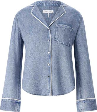 Rag & Bone Miramar Blouse - Dames - Spijkeroverhemden - Blauw - M - Overhemden
