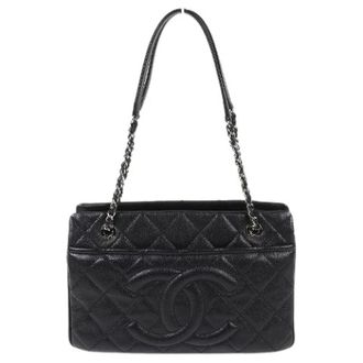 Chanel Pre-owned Caviar Skin Tote Bag - Dames - Pre-owned - Zwart - Maat: ONE Size Leer