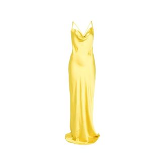 Norma Kamali Abito Lungo con Incrocio sulla Schiena in Raso - - Dresses - Donna - Giallo - M