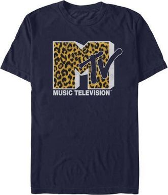 Giesswein Mens MTV Retro Cheetah Print Icon T Shirt in Navy Blue at Nordstrom, Size Xxx-Large