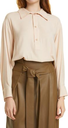 Vince Shaped Collar Polo Blouse in Rose Water at Nordstrom Rack, Size Small