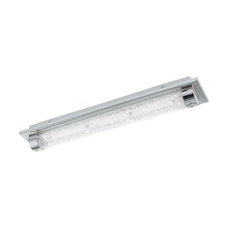 Loops Wall Flush Ceiling Light Colour Chrome Shade Clear Plastic Crystal Bulb LED 19W