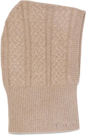 Max Mara Passamontagna in maglia a trecce - Marrone