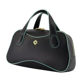 Casablanca Womens Top Handle Bag Black Leather