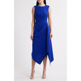 Amsale Asymmetric Hem Sleeveless Dress in Cobalt at Nordstrom Rack, Size 10