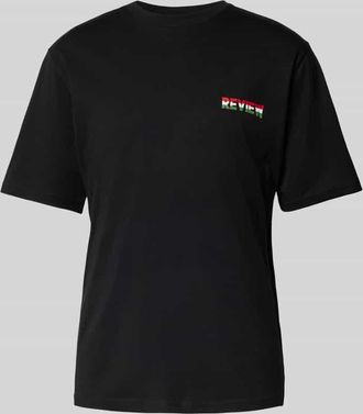 Review T-Shirt mit Label-Print in Black, Größe XL