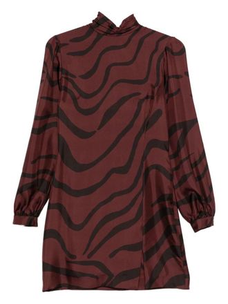 Raquel Diniz Mini Dress With Wave Print And High Neck