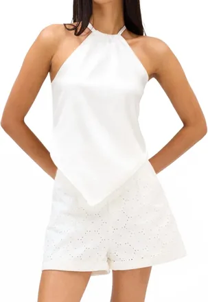 Allison New York Sebastian Satin Tank Top In White