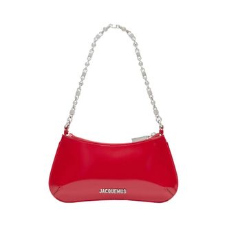 Jacquemus Shoulder Bags, female, Red, Size: ONE SIZE Red Leather Crossbody Bag