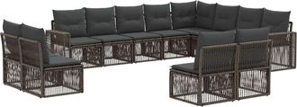 vidaXL Conjunto De Sof&aacute;s De Jard&iacute;n 12 Uds. Gris Y Gris Oscuro Vidaxl