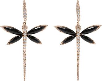 Anapsara Orecchino Small Dragonfly in oro rosa 18kt con diamanti