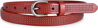OLD TREND Stud Genuine Leather Slim Studded Everyday Belt in Cognac at Nordstrom, Size Medium