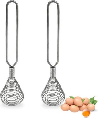 OEM Batidor Espiral De 2 Piezas, Batidor A Presi&oacute;n, F&aacute;cil De Limpiar, Antideslizante, Aislante T&eacute;rmico, Mango Extendido, Mantequilla Y M&aacute;s, Plateado