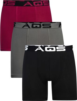 AQS Classic Fit Boxer Briefs - Pack of 3 in Black/burgundy/grey at Nordstrom Rack, Size Medium