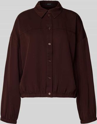 OPUS Relaxed Fit Bluse mit elastischem Bund Modell fynamo in Dunkelbraun, Gr&ouml;&szlig;e 36