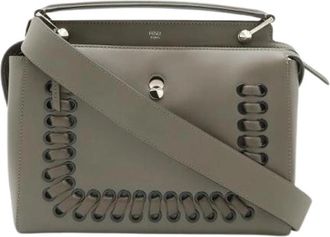 Fendi Pre-owned Leren Gevlochten 2Way Handtas - Dames - Vintage Handtas - Grijs - ONE Size - Leer - Vintage