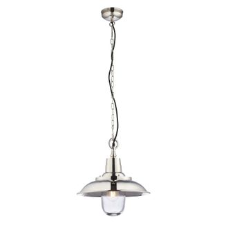 Loops Ceiling Pendant Light Bright Nickel & Clear Glass 40W E27 Dimmable e10358