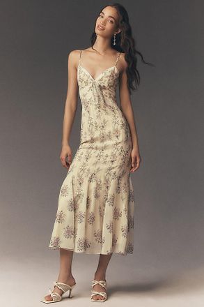BHLDN Hazel Bow Godet Chiffon Dress