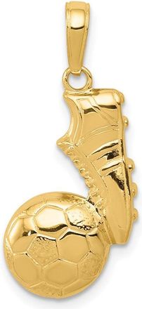 Diamond2Deal 10k Yellow Gold Soccer Ball Shoe Pendant