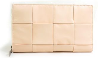 Bottega Veneta Beige Leather Long Wallet (Bi-Fold) (Pre-Owned)