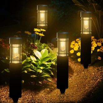 OEM Juego De 4 Luces Solares Para Jard&iacute;n Con Luz Blanca C&aacute;lida, Resistentes Al Agua Ip65, Autom&aacute;ticas Y Recargables Para Caminos, C&eacute;sped, Patios, Etc. -cr