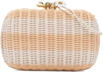 Bottega Veneta Knot Stripe Wicker Clutch Bag in 8578 Str. Nat/Daisy Fl-Mb at Nordstrom