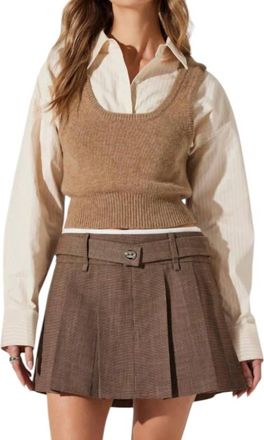 Astr Guinevere Layered Sweater In Brown Combo