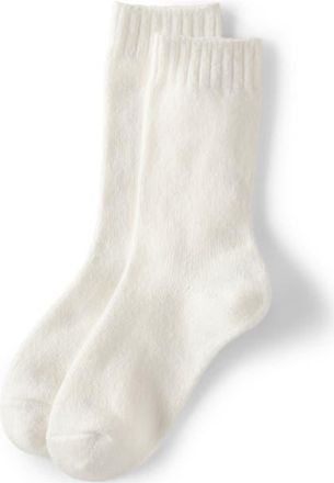 Lands End CashTouch Crew Socks in Ivory at Nordstrom