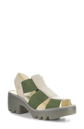 FLY London Teev Platform Sandal in Taupe/Khaki at Nordstrom, Size 10-10.5Us