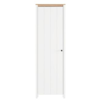Dmora Mueble De Entrada Wanaka, 4 Estantes, Perchero, Una Puerta, 60x40x191h Cm Blanco