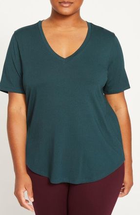Universal Standard V-Rex Tee in Deep Sea at Nordstrom