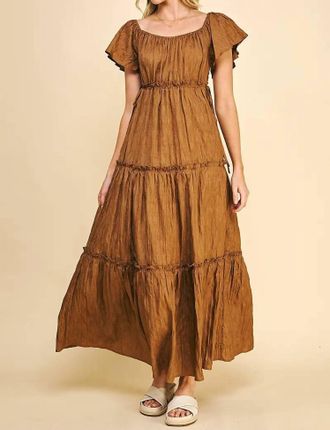 Pinch Design Christina Tiered Maxi Dress In Cinnamon