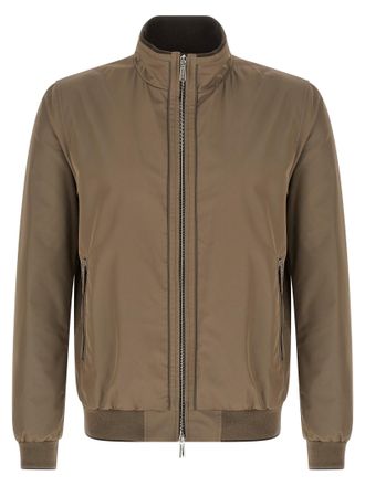 Moorer Beige Polyester Mens Bomber