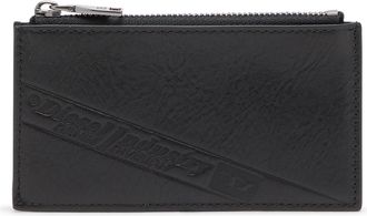 Diesel Leather card holder with zip closure - Card cases - Man - Black