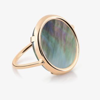Ginette NY Ginette NY Black Mother-of-Pearl Disc Ring, Size 54
