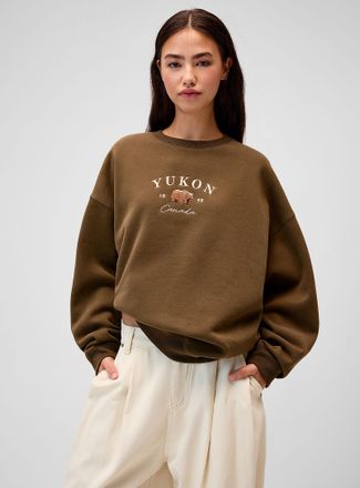 Twik Womens Oversized destination fleece sweatshirt