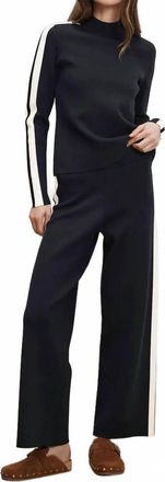 Veronica Beard Asante Knit Pullover Top In Navy