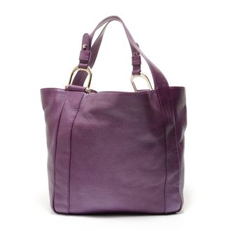 Gucci Purple Leather Tote Bag (Pre-Owned)
