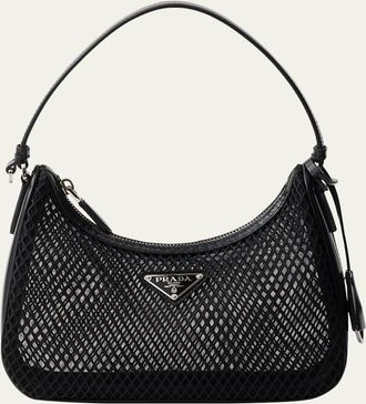 Prada Re-Edition 2005 Leather-Trim Mesh Top-Handle Bag