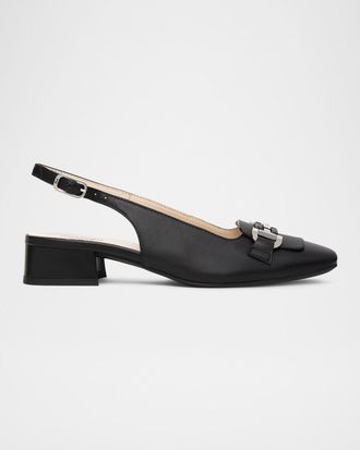 Nero Giardini Leather Horsebit Slingback Pumps