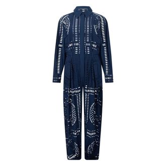 Alberta Ferretti Jumpsuit with collar - female - Alberta Ferretti - Jumpsuits - Blue - XL - Jumpsuits & Playsuits