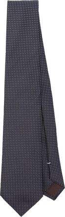 Canali polka dot embroidery silk tie - men - Silk - One Size - Blue