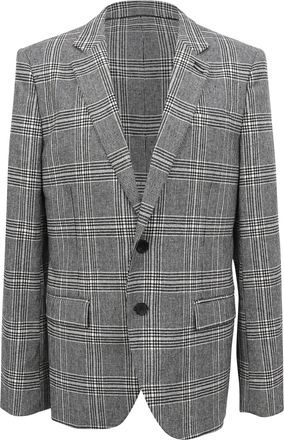 The Kooples Prince of Wales Check Pattern Blazer in Grey Wool