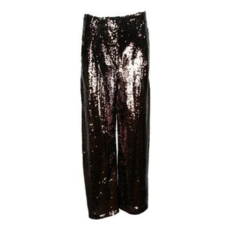 Philosophy di Lorenzo Serafini Wide Trousers, female, Brown, Size: 3XS Sequin Wide Leg Pants