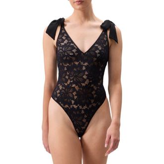 Rya Collection Amour Lace Teddy in Black at Nordstrom Rack, Size X-Large