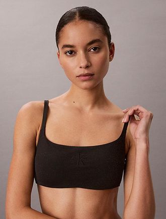 Calvin Klein Parte De Arriba De Bikini De Corpi&ntilde;o Met&aacute;lica CK Monogram