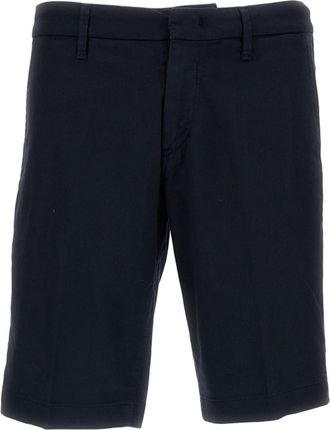 Fay Cotton Gabardine Stretch Bermuda Chino Shorts with Tailored Detailing
