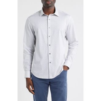 Bugatchi James OoohCotton Dot Print Button-Up Shirt in Dusty Pink at Nordstrom, Size Xxx-Large